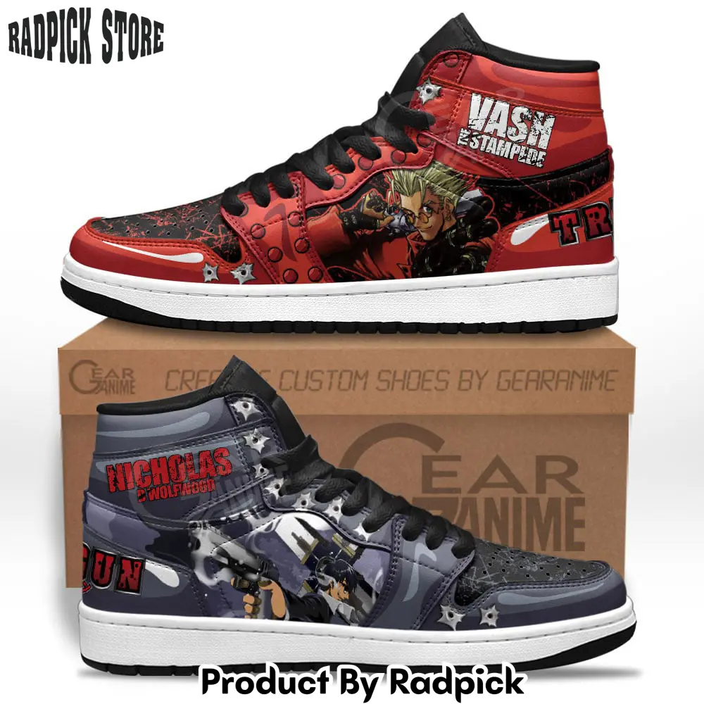 Vash the stampede and nicholas d wolfwood air jordan high top sneakers anime mn13  rp0355082